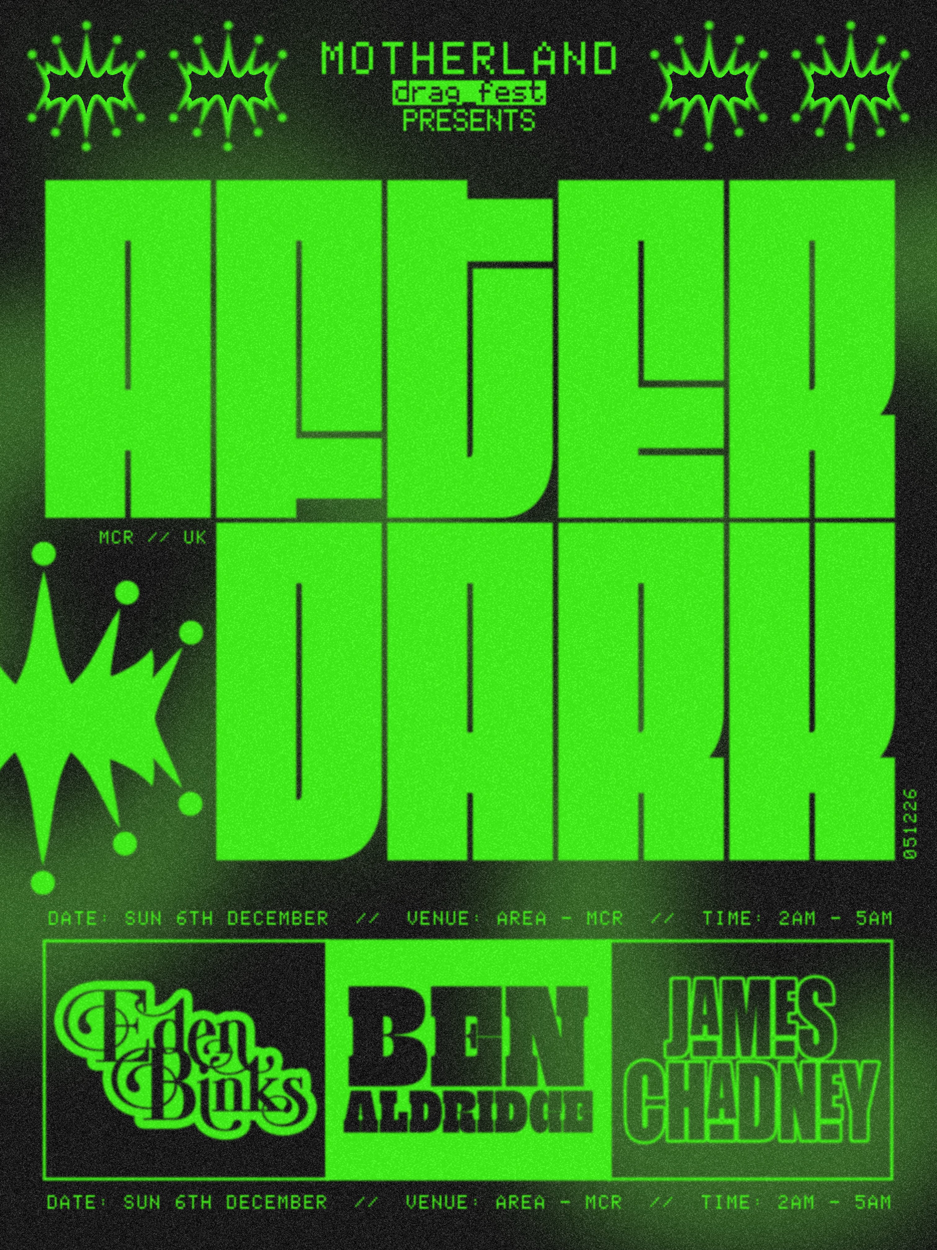 Motherland Afterdark line-up poster